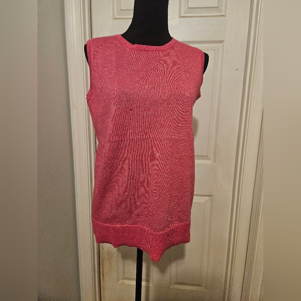 Quacker Factory Pink Sleeveless Sweater